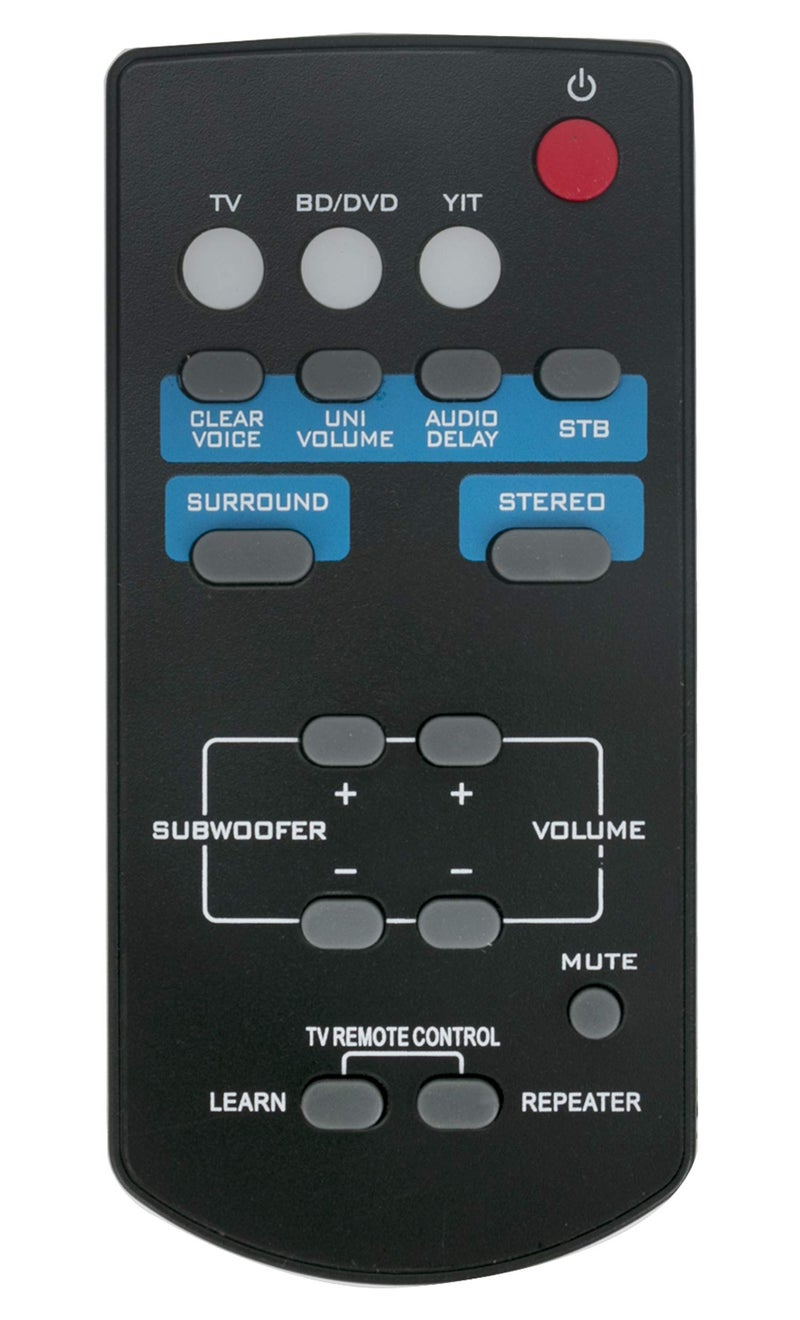 Vinabty FSR60 WY57800 Replaced Remote fit for Yamaha Soundbar Front Surround System ATS-1010 ATS1010 YAS-201 YAS-101 YAS-101BL YAS101 YAS101BL YFSR60 ATS-201 YAS-201BL YAS-CU201 WY57800 FSR62 ZC94940 FSR62 - Image 1